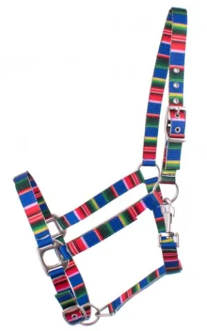Showman Premium Nylon Horse Sized Halter with serape design.