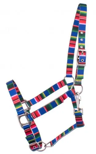 Showman Premium Nylon Horse Sized Halter with serape design.
