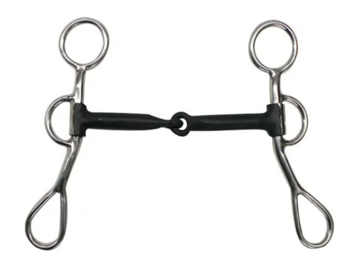 Showman stainless steel training bit with 6" cheeks, 5" broken mouth piece
