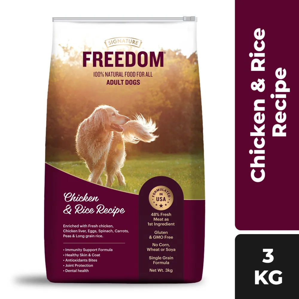 Signature Freedom Chicken and Rice and Grain Zero Real Chicken, Egg and Vegetables Adult Dog Dry Food Combo