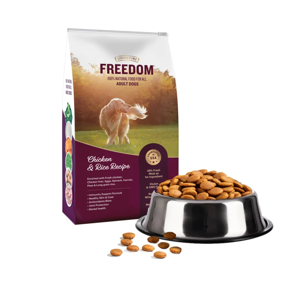 Signature Freedom Chicken and Rice and Grain Zero Real Chicken, Egg and Vegetables Adult Dog Dry Food Combo