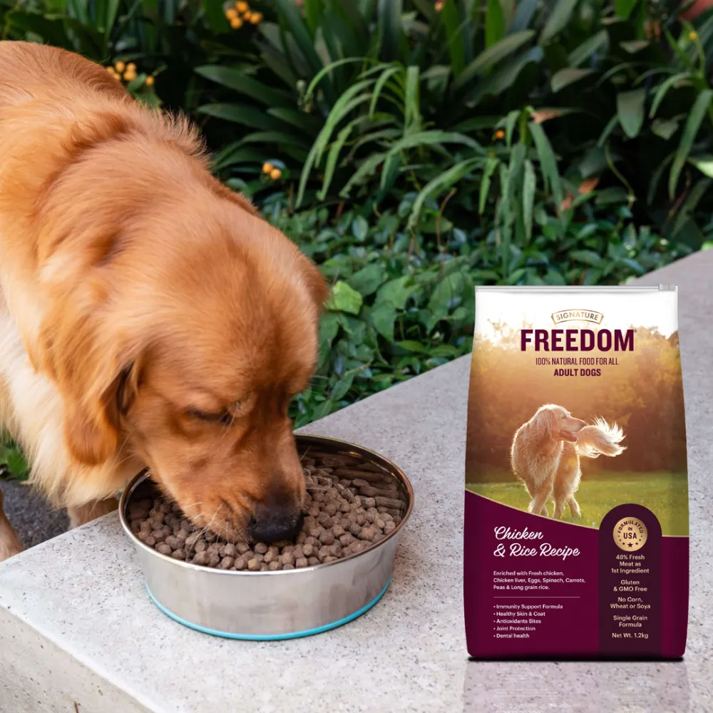 Signature Freedom Chicken and Rice and Grain Zero Real Chicken, Egg and Vegetables Adult Dog Dry Food Combo