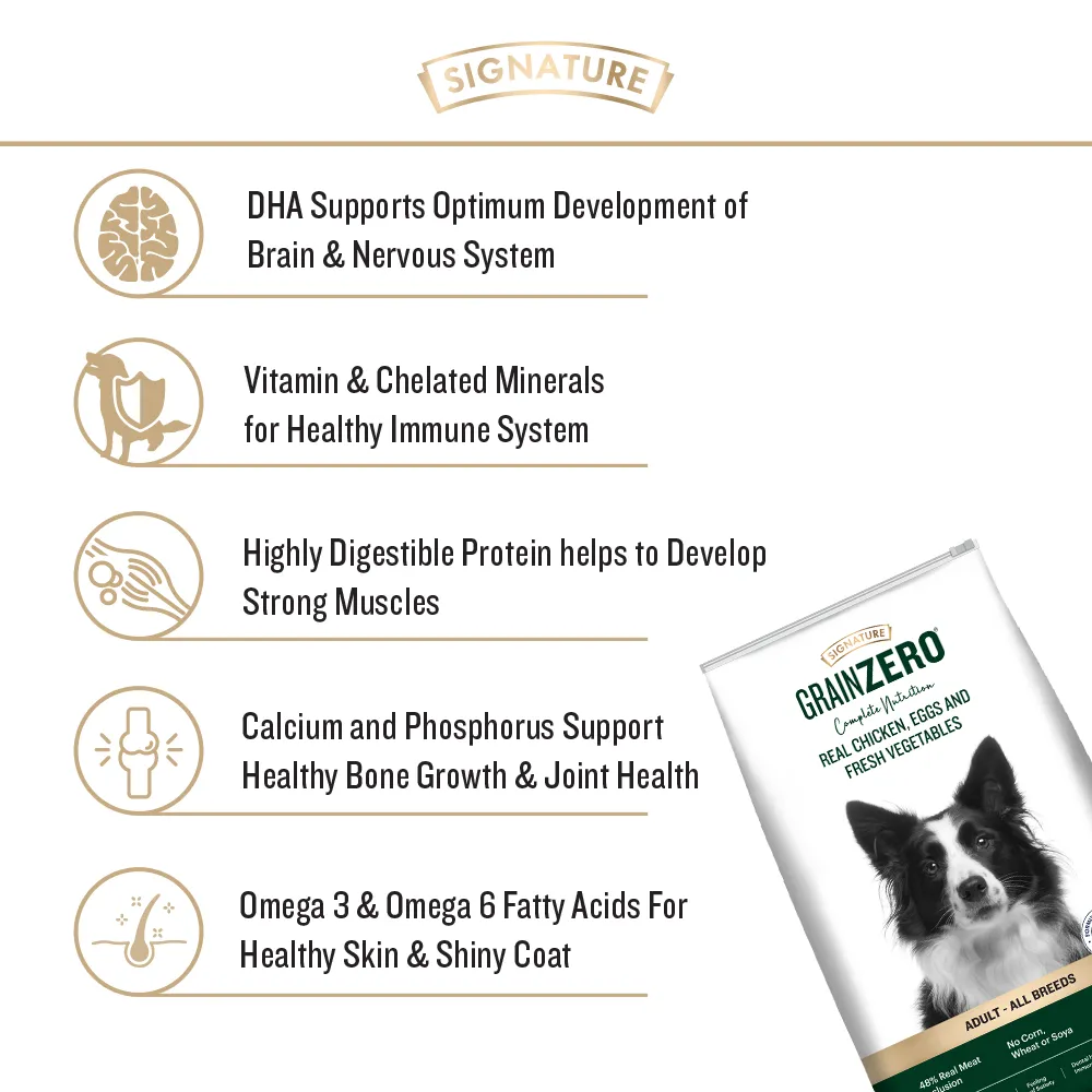Signature Freedom Chicken and Rice and Grain Zero Real Chicken, Egg and Vegetables Adult Dog Dry Food Combo