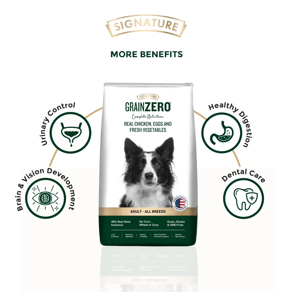 Signature Freedom Chicken and Rice and Grain Zero Real Chicken, Egg and Vegetables Adult Dog Dry Food Combo