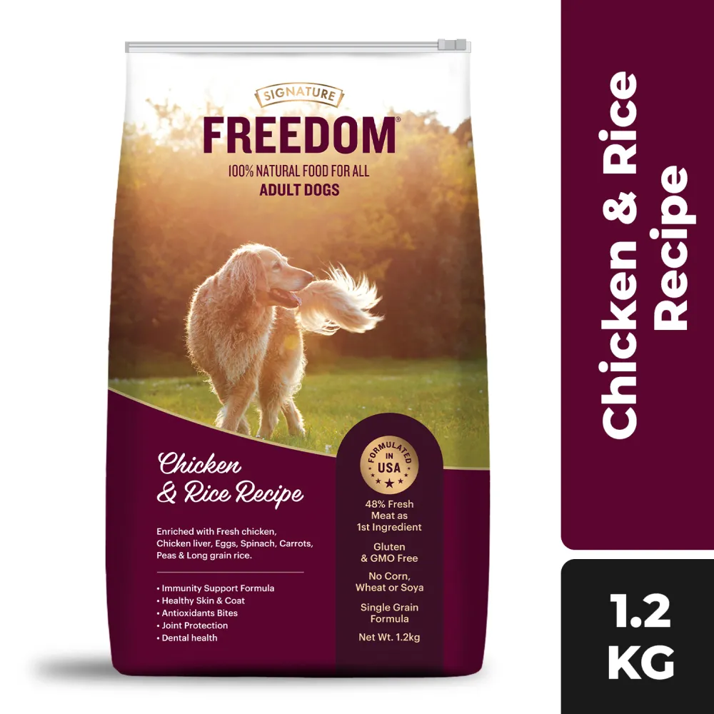 Signature Freedom Chicken and Rice and Grain Zero Real Chicken, Egg and Vegetables Adult Dog Dry Food Combo