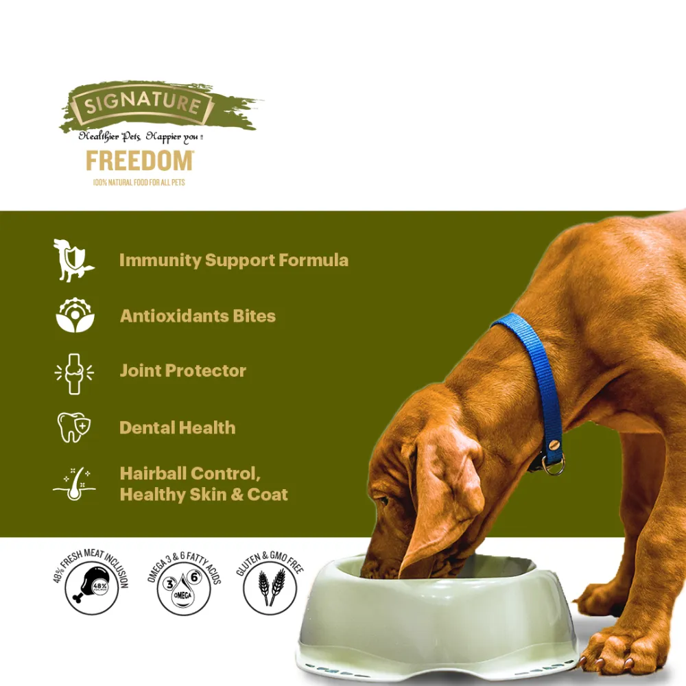 Signature Freedom Chicken and Rice Recipe and Grain Zero Real Chicken, Egg and Vegetables Puppy Dog Dry Food Combo