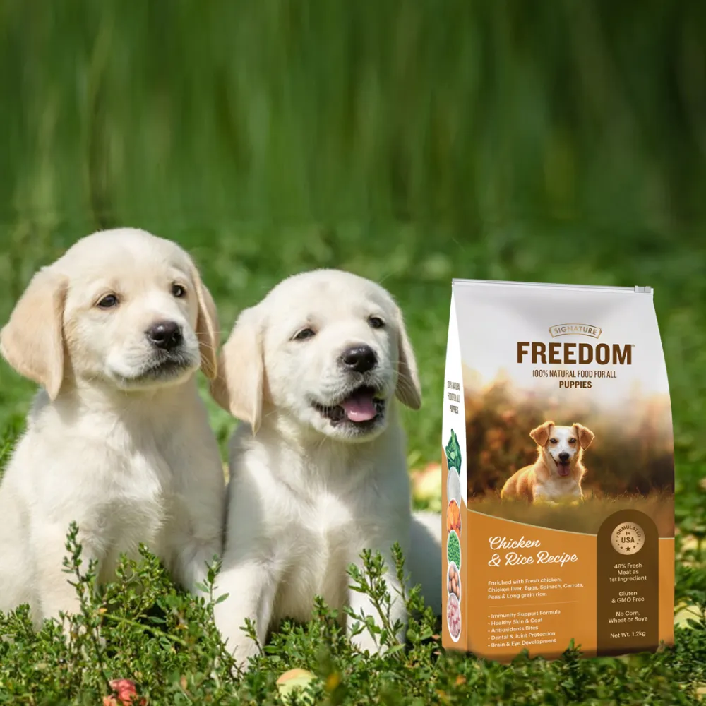 Signature Freedom Chicken and Rice Recipe and Grain Zero Real Chicken, Egg and Vegetables Puppy Dog Dry Food Combo