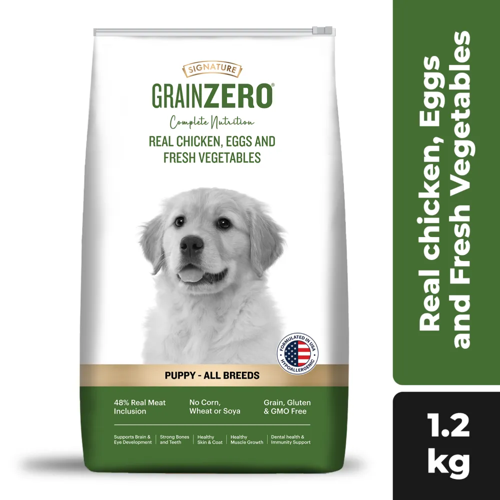 Signature Freedom Chicken and Rice Recipe and Grain Zero Real Chicken, Egg and Vegetables Puppy Dog Dry Food Combo