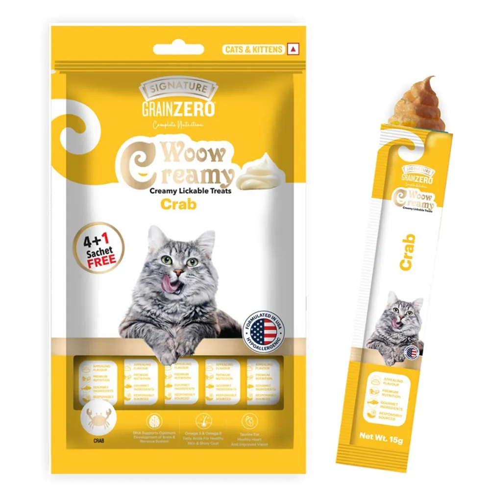 Signature Grain Zero Crab and Tuna and Ocean Fish Lickable Creamy Cat Treats Combo