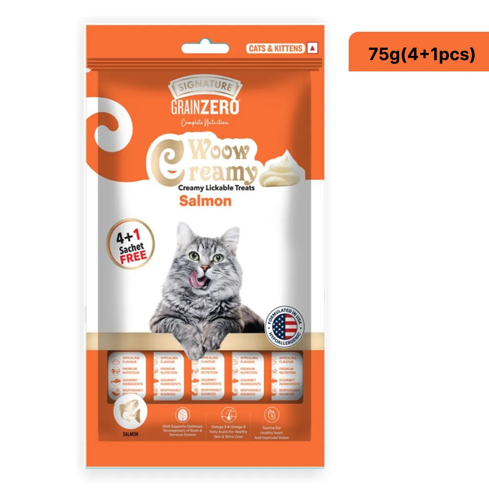 Signature Grain Zero Crab, Salmon and Tuna and Ocean Fish Lickable Creamy Cat Treats Combo