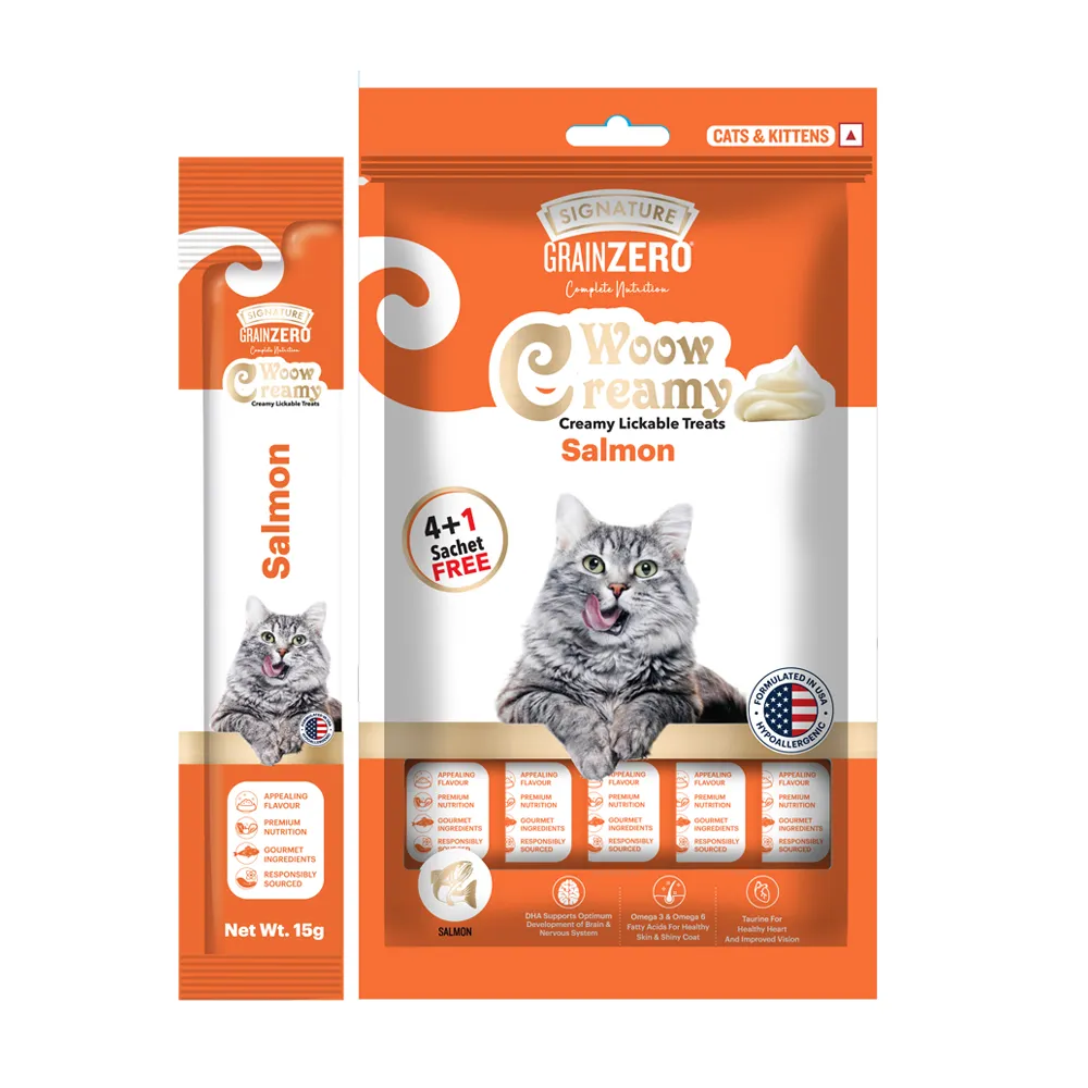 Signature Grain Zero Salmon and Tuna & Ocean Fish Lickable Creamy Cat Treats Combo