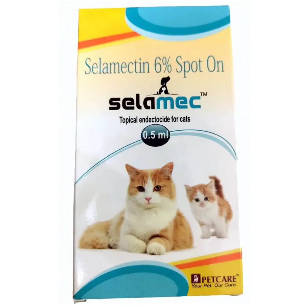 Skyec Skyworm Cat Deworming Tablet (pack of 4 tablets) and Petcare Selamec (Selamectin) Spot On for Cats Combo