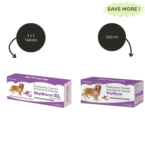 Skyec Skyworm XL Dog Deworming Tablet (Pack of 2) And Skyworm Dog Deworming Tablet (Pack of 10) Combo