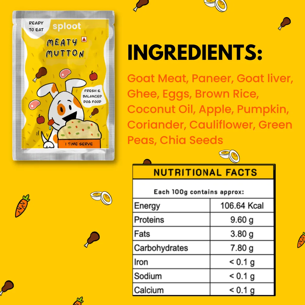 Sploot Meals Meaty Mutton and Brown Rice Dog Wet Food