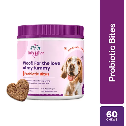 TailsAlive Probiotic Chicken Flavor Soft Chews Supplements for Dogs