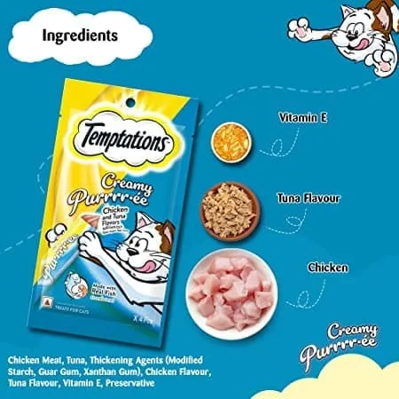 Temptations Creamy Purrrr ee Chicken & Tuna Cat Treats