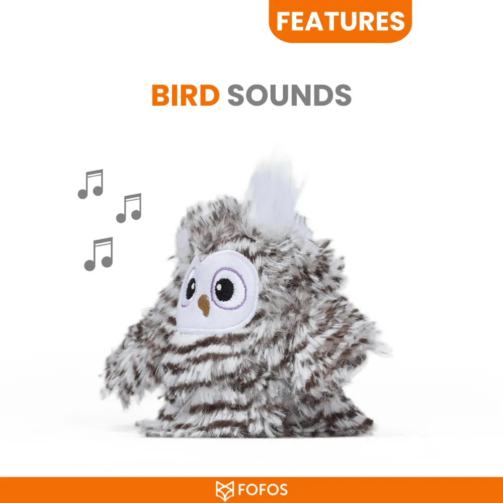 Temptations Creamy Purrrr ee Chicken & Tuna Treats and Fofos Flapping Owl Chirping Interactive Toy for Cats Combo