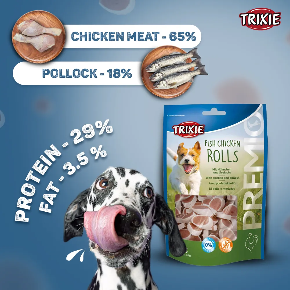 Trixie Premio Chicken Pasta and Fish and Chicken Rolls Dog Treats Combo