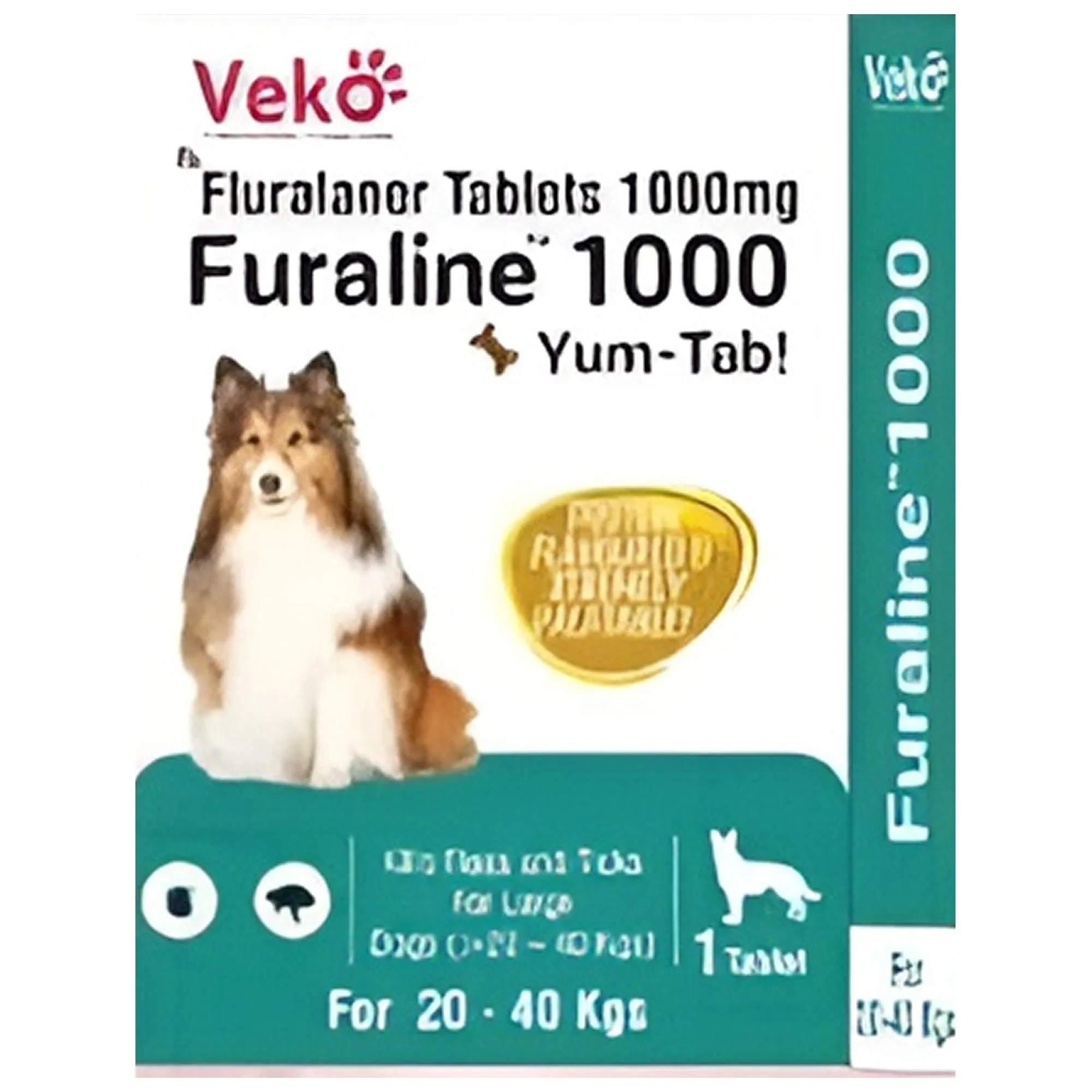 Veko Furaline Fluralaner 1000mg Chewable Tablets for Large Dogs (20-40kg)