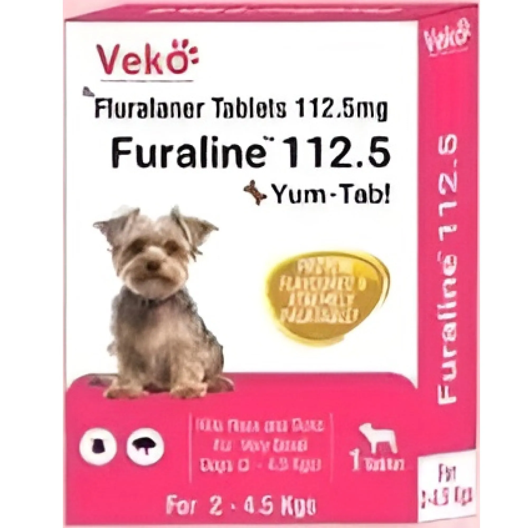 Veko Furaline Fluralaner 112.5 mg Chewable Tablets for very small Dogs (2-4.5 kg)