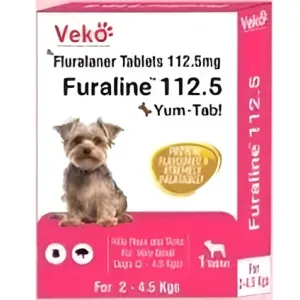 Veko Furaline Fluralaner 112.5 mg Chewable Tablets for very small Dogs (2-4.5 kg)