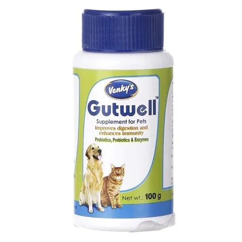 Venkys Gutwell Pre & Probiotics Gut Health Powder (100ml) and Mankind Hepamust Liver Tonic Appetite Booster for Dogs & Cats (200ml) Combo
