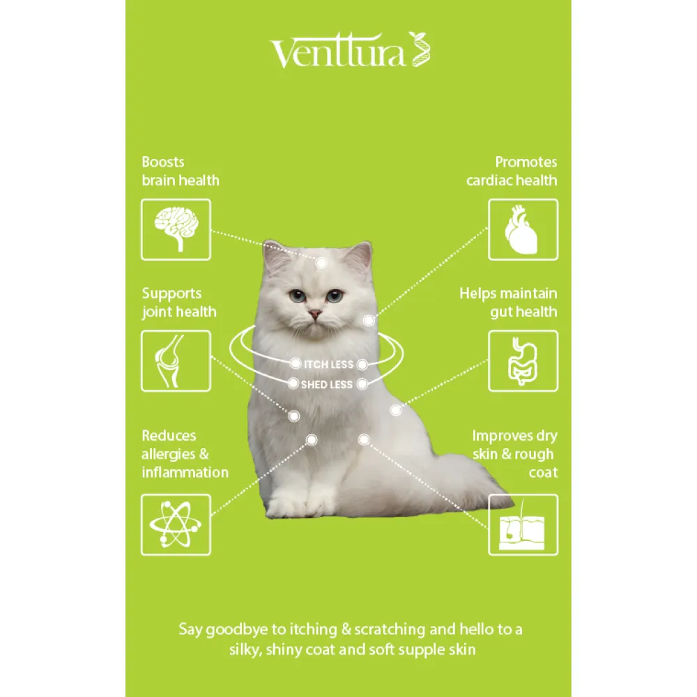 Venttura Healthy Skin & Glowing Coat Omega Fatty Acid Supplement for Cats