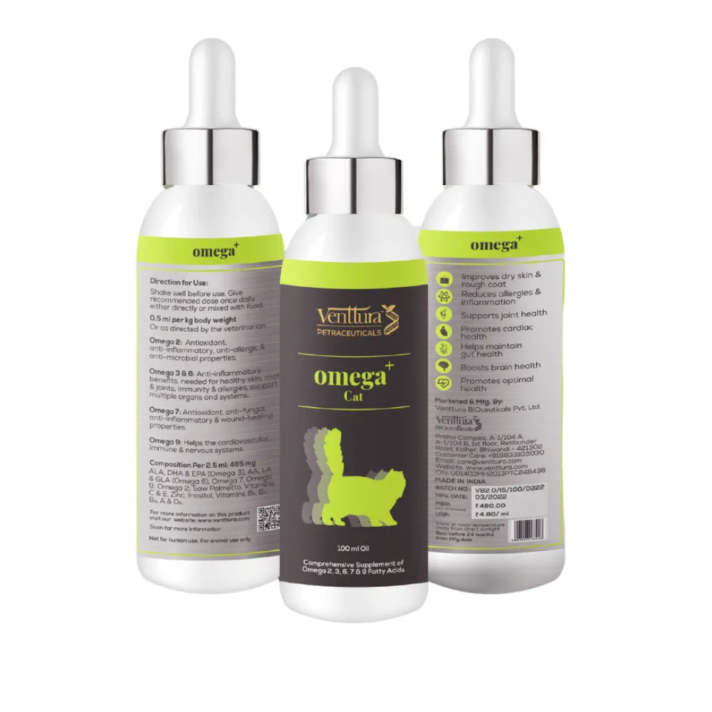 Venttura Healthy Skin & Glowing Coat Omega Fatty Acid Supplement for Cats