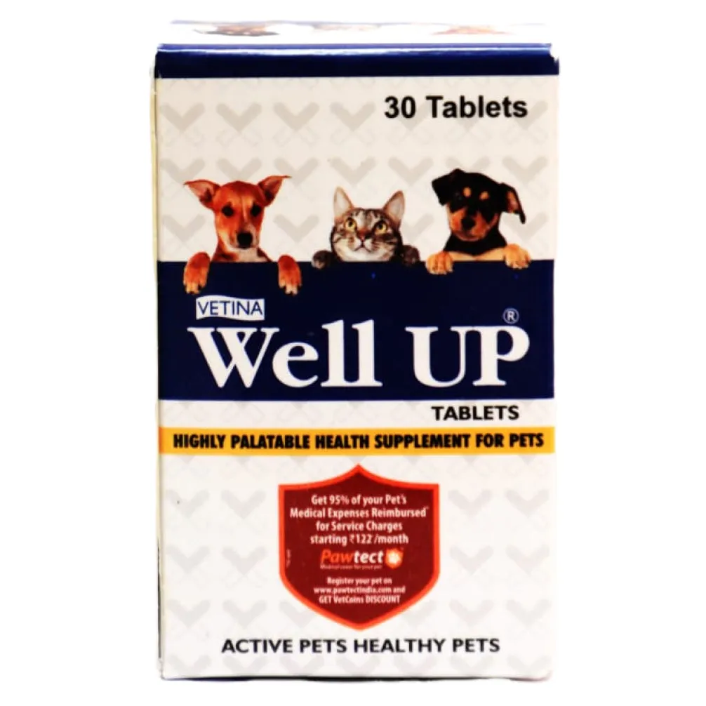 Vetina Well Up tablets Nutritional Supplement for Dogs and Cats (30 tablets)