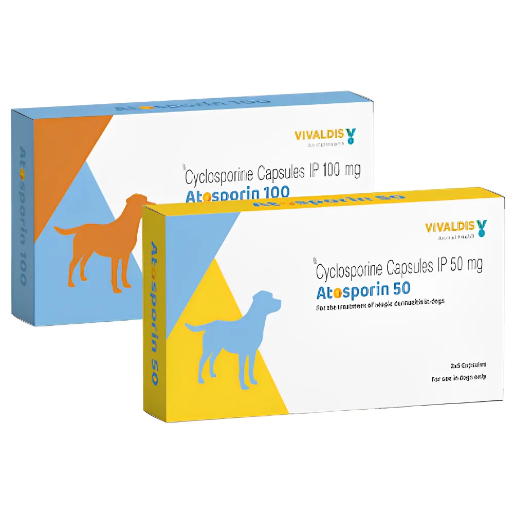 Vivaldis Atosporin (Cyclosporin) Capsules for Dogs (pack of 5 tablets)