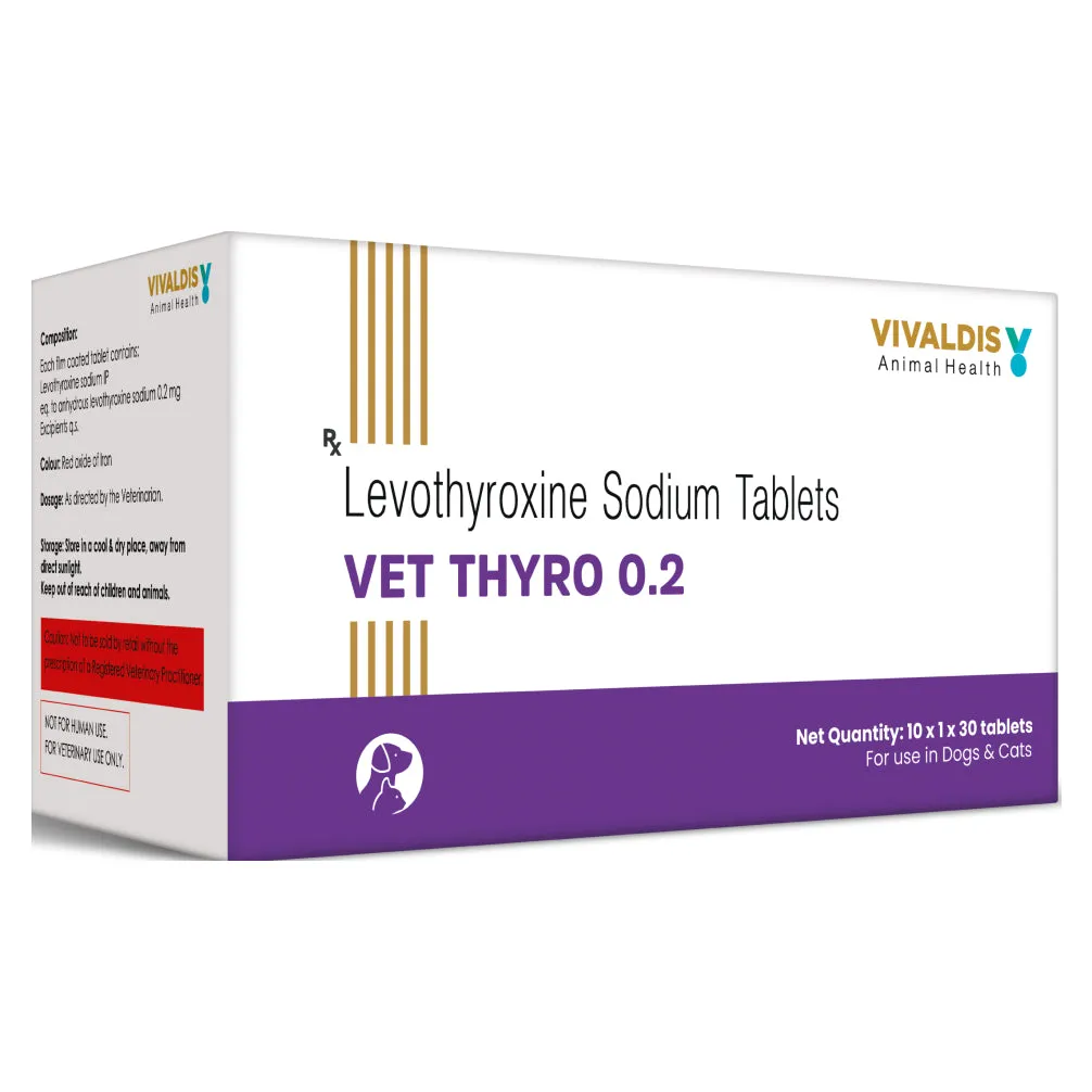 Vivaldis Vet Thyro 0.2 (Levothyroxine sodium) Tablets for Dogs and Cats