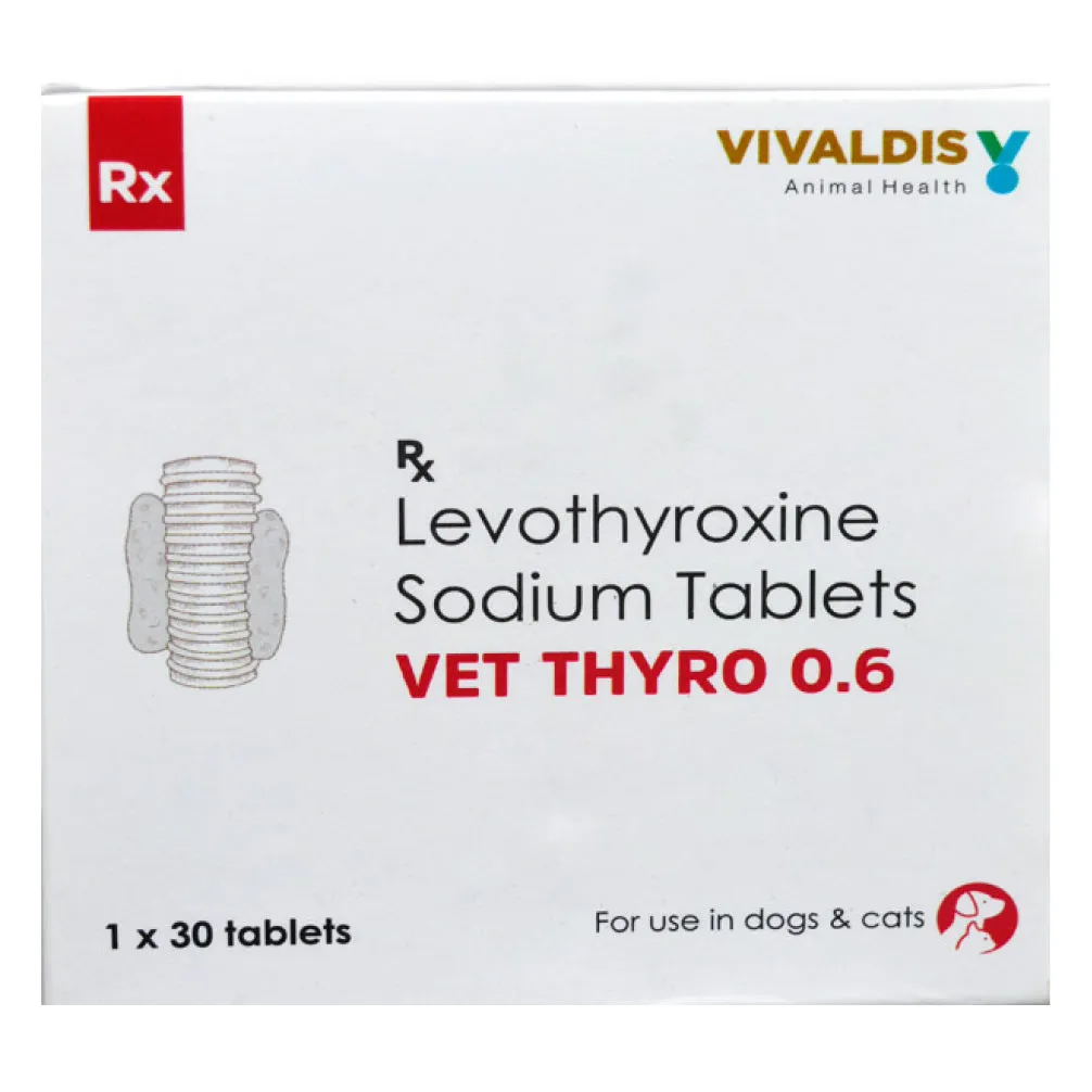 Vivaldis Vet Thyro 0.6 (Levothyroxine sodium) Tablets for Dogs and Cats