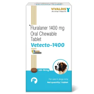 Vivaldis Vetecto 1400 (Fluralaner) chewable tablet for Dogs (1 Chewable tab)