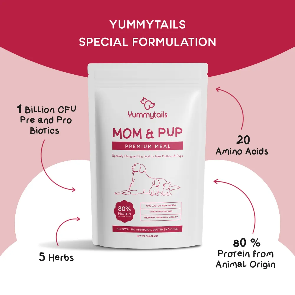 Yummytails Super Premium Mother and Puppy Dry Food | Chicken & Fish Flavor | Corn and Soya Free Formula