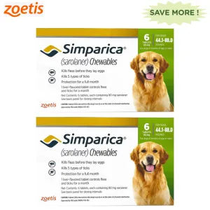 Zoetis Simparica 20-40kg Tick and Flea Control Tablet Combo for Dogs (6 6 tablets)
